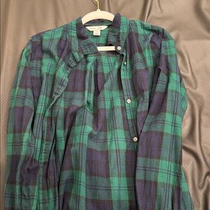 Old Navy Green and Blue Plaid Button-Up Shirt size large tall